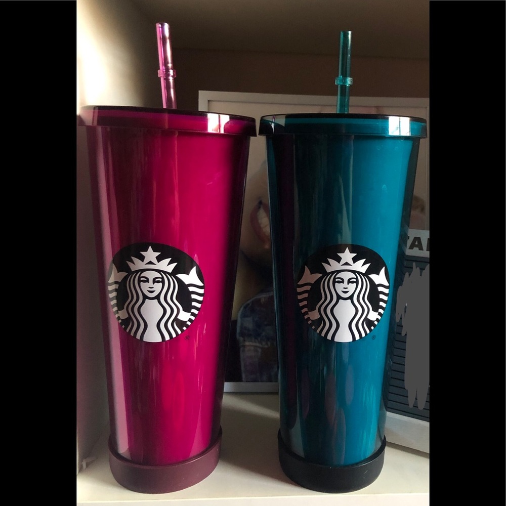 Teal and burgundy clear starbucks set for trade